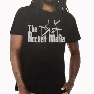 Rockett Mafia Silver Logo - Black T-Shirt